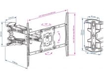 Kromax ATLANTIS-46 Grey Titan Наклонно-поворотный кронштейн (VESA100-600/400, 22-65 , 45кг)