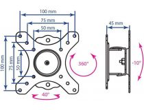 Kromax GALACTIC-1 Black  Универсальное крепление(VESA50/100, 20кг)