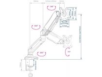 ArmMedia LCD-T21W White настольный кронштейн (VESA75/100, 2-6.5кг)
