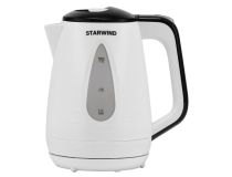 Чайник электрический Starwind SKP3213 1.7л. 2200Вт белый/черный (корпус: пластик)