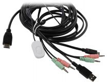 Multico EW-K1302HDC4K 2-port Type-C/HDMI KVM Switch (клав.USB+мышьUSB+HDMI+Audio,проводной ПДУ,кабели несъемные)