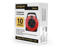 ExeGate Master ECS-1-1B EX286336RUS Удлинитель на катушке 10м (4 розетки, 2.2кВт)