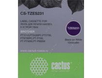 Cactus CS-TZES231 лента для печати этикеток (ширина 12мм, 8м, Black on White) для Brother
