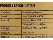 Miditower GameMax VEGA Pro White E-ATX без БП, с окном