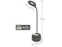 Ultraflash UF-707 C01 белый Настольный светильник аккумуляторный (300 люмен, 6500K, 4.5Вт, Li-Ion)