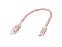 Greenconnect GCR-52508 QC Кабель 0.5m, TypeC, быстрая зарядка, розовый нейлон, AL корпус розовый, белый ПВХ, 28/24 AWG