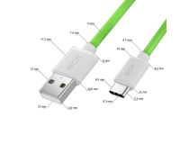 Greenconnect GCR-52494 QC Кабель 1.0m, TypeC, быстрая зарядка, зеленый TPE, белые коннекторы, 28/22 AWG