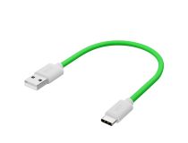Greenconnect GCR-52494 QC Кабель 1.0m, TypeC, быстрая зарядка, зеленый TPE, белые коннекторы, 28/22 AWG