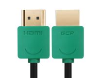 Greenconnect GCR-51578 Кабель SLIM 0.3m HDMI 2.0, зеленые коннекторы Slim, HDR 4:2:2, Ultra HD,4K 32/32 AWG