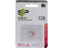 Silicon Power SP128GBSTXDV3V20 microSDXC Memory Card 128Gb UHS-I U3 V30 A1