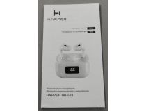 Наушники с микрофоном HARPER HB-518 White (Bluetooth 5.1, с регулятором громкости)
