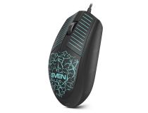 SVEN Mouse RX-70 Black  (RTL) USB 3btn+Roll