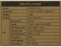 ZALMAN CNPS80G Rev1 (4пин, 1155/754-AM2/AM3/AM4, 25.3дБ, 1000-2000об/м, Al)