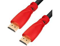 Greenconnect GCR-HM3012-1.5m Кабель 1.5m, HDMI версия 2.0 HDR 4:2:2, Ultra HD, 4K черный, красные коннекторы