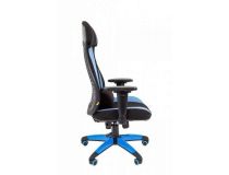  7022219 Кресло игровое Chairman game 14 ткань чёрный/голубой