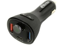 Ritmix FMT-B300 (FM Transmitter,передаёт звук на FM-приёмник,пит.от прикур,3xUSB,BT5.0)