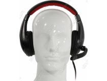 Наушники с микрофоном OKLICK HS-L100 Black-Red (шнур 2м, с регулятором громкости) 359485 