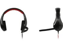 Наушники с микрофоном OKLICK HS-L100 Black-Red (шнур 2м, с регулятором громкости) 359485 