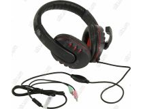 Наушники с микрофоном OKLICK HS-L380G Black-Red  (шнур 1.8м) 1100404 