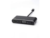 ATCOM AT2810 Кабель-адаптер USB-C -  HDMI(F)+VGA(15F)+Jack3.5+USB3.0