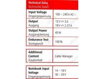 Hama 200001 блок питания (15,19V, 45W)+7 сменных разъёмов питания
