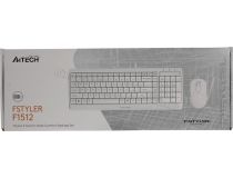 Клавиатура A4Tech Fstyler F1512 White (Кл-ра, USB,+Мышь,3кн, Roll, USB)