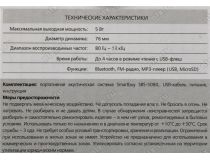 Колонка Smartbuy ONE SBS-5080 (5W, Bluetooth, microSD, USB, FM, Li-Ion, фонарь)