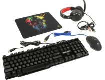 Defender Singularity Gaming Combo MKP-118 (кл-ра, мышь, гарнитура, коврик) 52118 