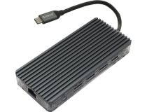 Orico WB-11P-GY Кабель-адаптер USB-C -  HDMI(F)+VGA(F)+3xUSB3.0+USB2.0+USB-C+GbLAN