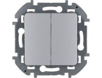 Legrand 673622 Выключатель двухклавишный INSPIRIA 10 AX 250 В~ алюминий (673622)