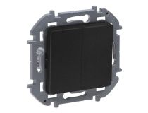 Legrand 673623 Выключатель двухклавишный INSPIRIA 10 AX 250 В~ антрацит (673623)