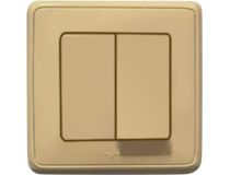 Legrand 773758 CARIVA Выключатель двухклавишный в рамку бежевый (773758)