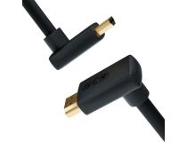 Greenconnect GCR-53275 Кабель 2.0m HDMI 2.0, M верхний угол/M верхний угол, черный нейлон, HDR 4:2:2, 28/28 AWG