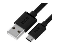 Greenconnect GCR-52461 QC Кабель 1.5m MicroUSB, быстрая зарядка, черный TPE, черные коннекторы, 28/22 AWG