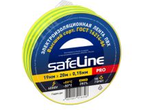 SafeLine 12123 Изолента ПВХ желто-зеленая 19мм 20м Safeline (12123)