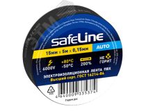 SafeLine AUTO 335374 Изолента ПВХ (чёрная, 15x0.15мм, 5м)