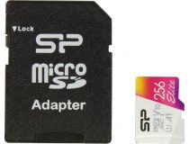 Silicon Power SP256GBSTXBV1V20SP microSDXC Memory Card 256Gb UHS-I U1 A1 V10 + microSD-- SD Adapter