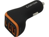 CANYON CNE-CCA08BO Автомобильное зарядное уст-во USB (2xUSB+USB-C)