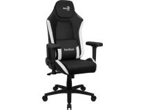 4711099471201 Кресло Aerocool CROWN Leatherette Black White ( 150кг, искуственная кожа, 2 подушки, 2D подлокотник)