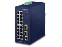 PLANET IGS-4215-16T2S IGS-4215-16T2S IP30 Industrial L2/L4 16-Port 10/100/1000T + 2-Port 100/1000X SFP Managed Switch