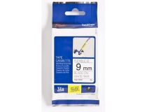Brother TZE-FX221 Плёнка для наклеек эластичная Brother {чёрный шрифт на белой основе, 9мм*8м}