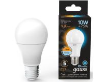 GAUSS 102502110-T Лампа светодиодная LED 10 Вт 930 Лм 3000К-4100К E27 A60 изм.цвет.темп. Black Gauss (102502110-T)