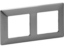 Legrand 754152 Valena LIFE. Рамка  Сталь . 2-постовая универсальная