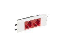 Legrand 77452 Mosaic Розетка DLP с суппортом для крышки 65мм нем. ст. 2x2К+З, с блокировкой