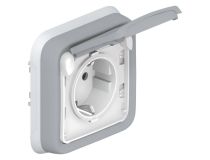 Legrand 69833 Plexo Розетка 2К+З нем. ст., винт. зажимы, серый