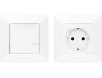 Legrand 752154 Пакет для управ. бытовыми электроприб. Умная розетка 2К+З 16А 230В + умный беспр. 1-клав. выкл. Бел.