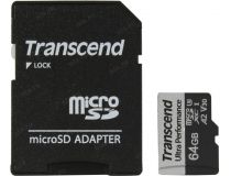 Transcend TS64GUSD340S microSDXC 64Gb UHS-I U3 V30 + microSD-- SD Adapter