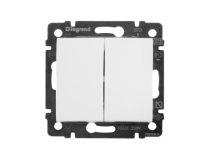 Legrand 694265 VALENA Выключатель двухклавишный в рамку белый (694265)
