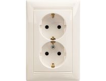 Legrand 774427 VALENA Розетка двойная с заземлением со шторками белая (774427)