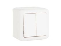 Legrand 782301 Quteo Переключатель двухклавишный наружный IP44 белый 10А (782301)